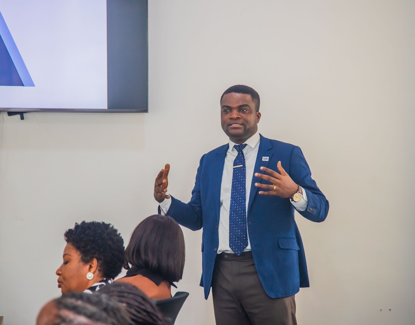 Mr. Lawrence Sackey, Head of Research at the Ghana Association of Banks presenting the Mystery Shopping Report