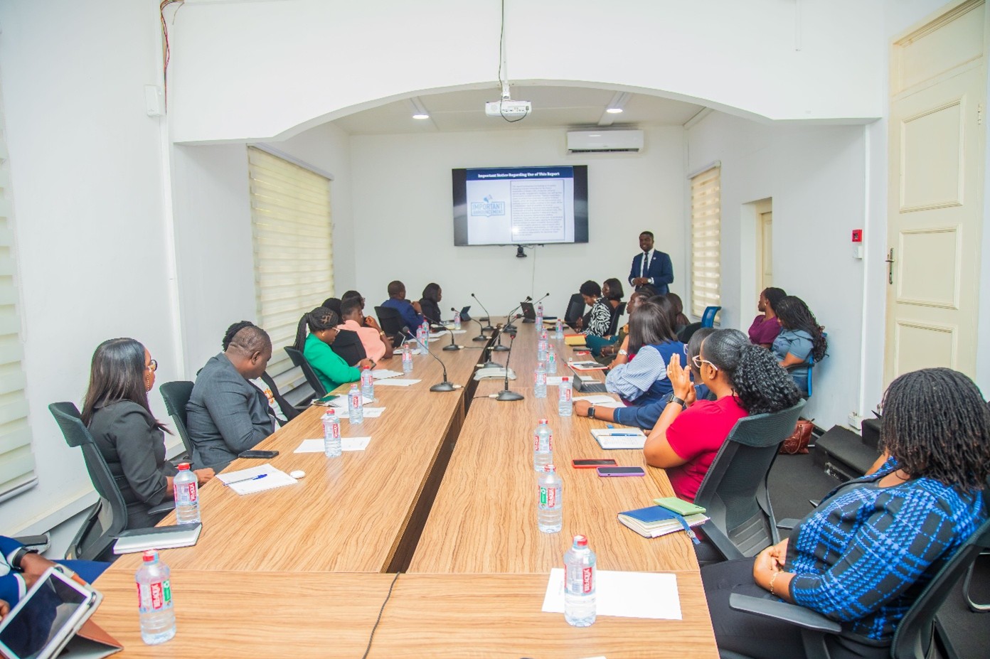 Mr. Lawrence Sackey, Head of Research at the Ghana Association of Banks presenting the Mystery Shopping Report